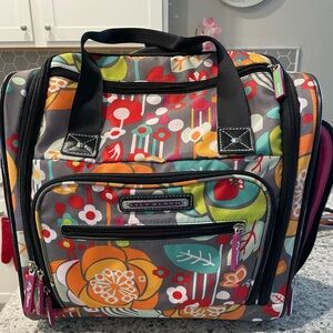 Lily Bloom “BLISS” Designer 15 Floral Rolling Carry on Zip close travel Bag